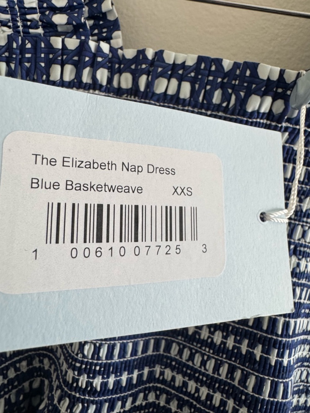 NWT Hill House The Elizabeth Nap Mini Dress in Blue Basket Weave size XXS - Picture 8 of 12